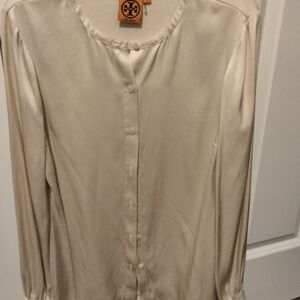 Tory Burch Cream Satin Blouse
